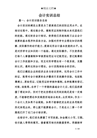 会计实训总结