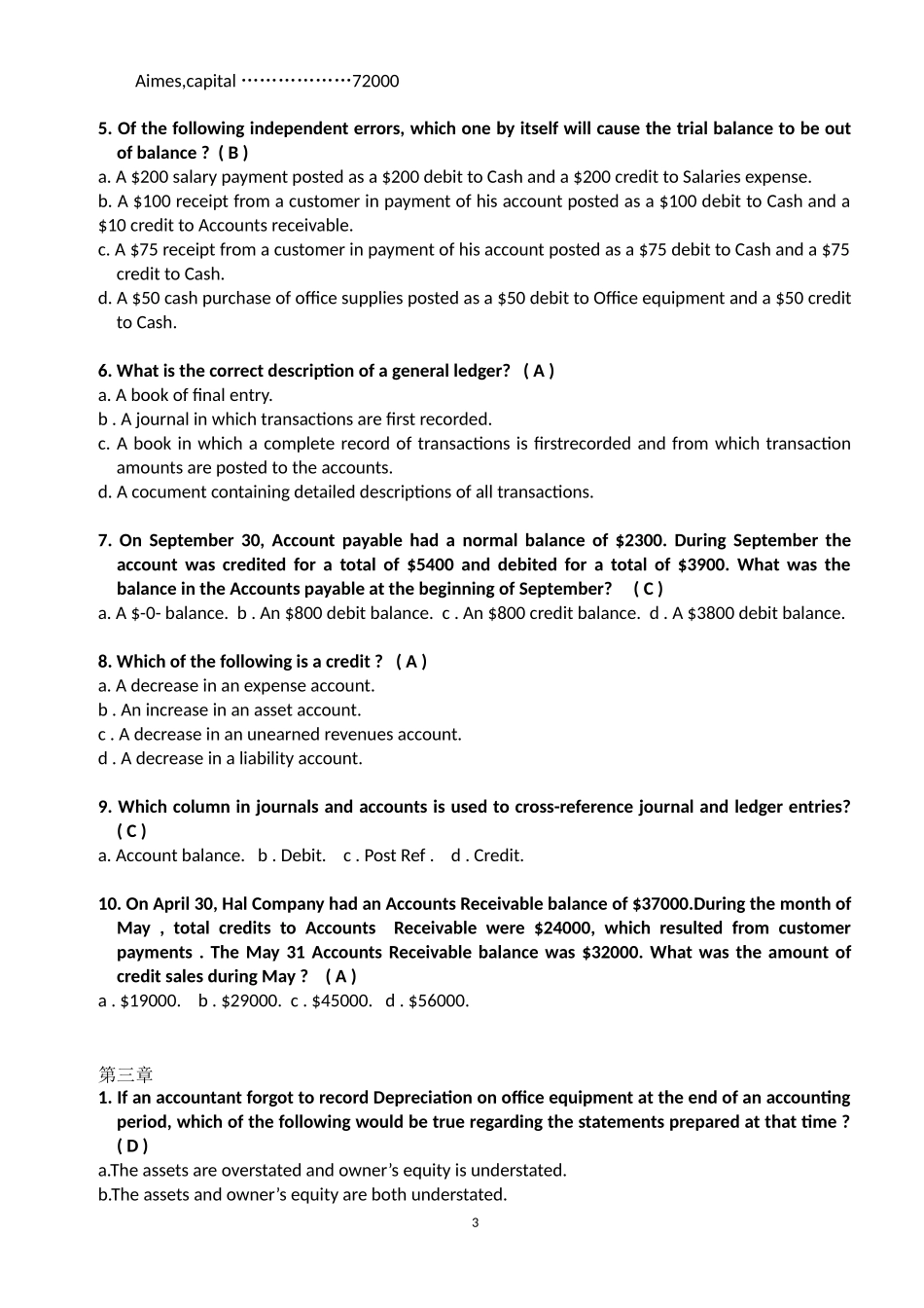 会计英文选择题1-6会计英文第二版-复旦大学出版社的-课后选择题_第3页