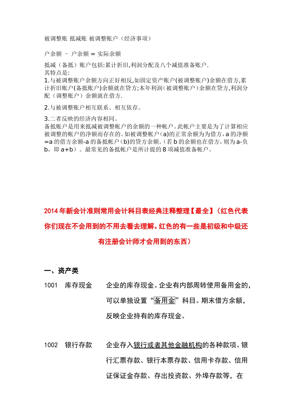 会计科目分类明细表及借贷方法科目使用说明_第3页