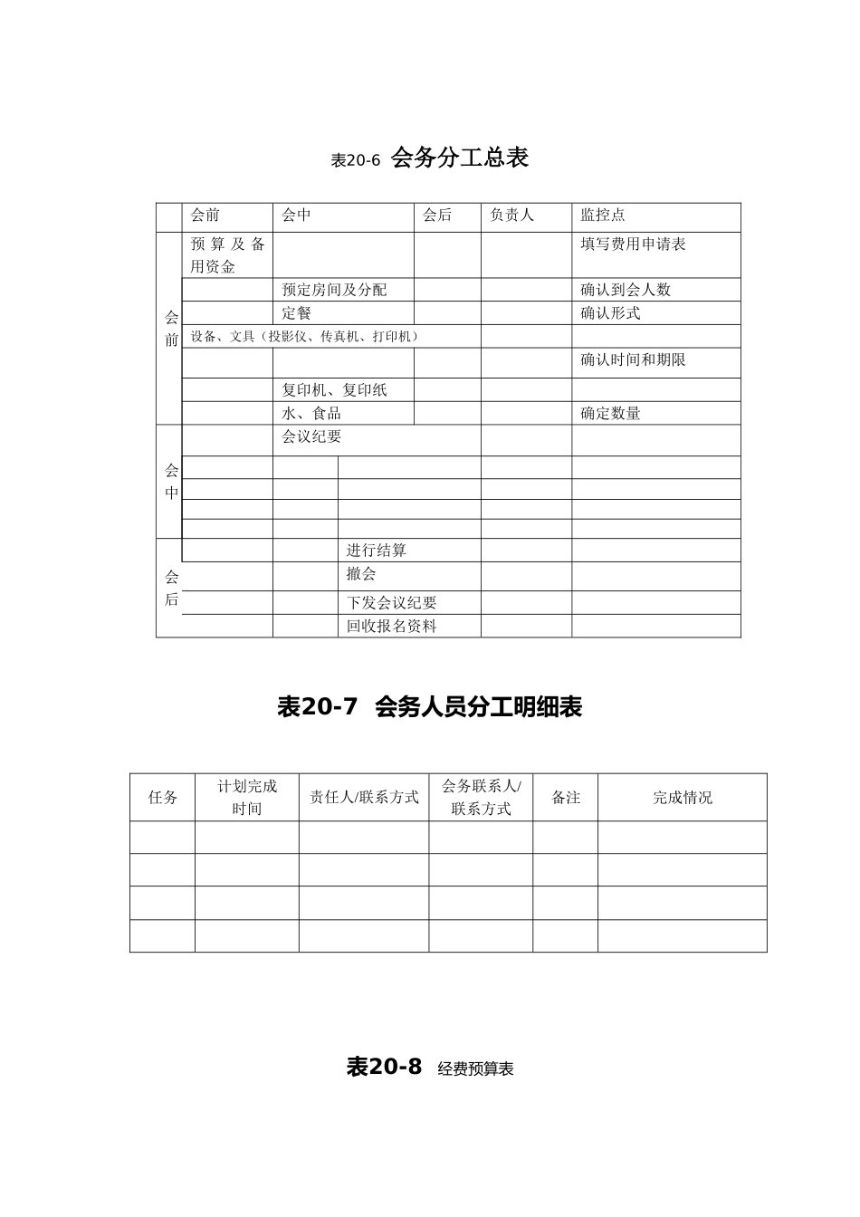 会务各类表格_第3页