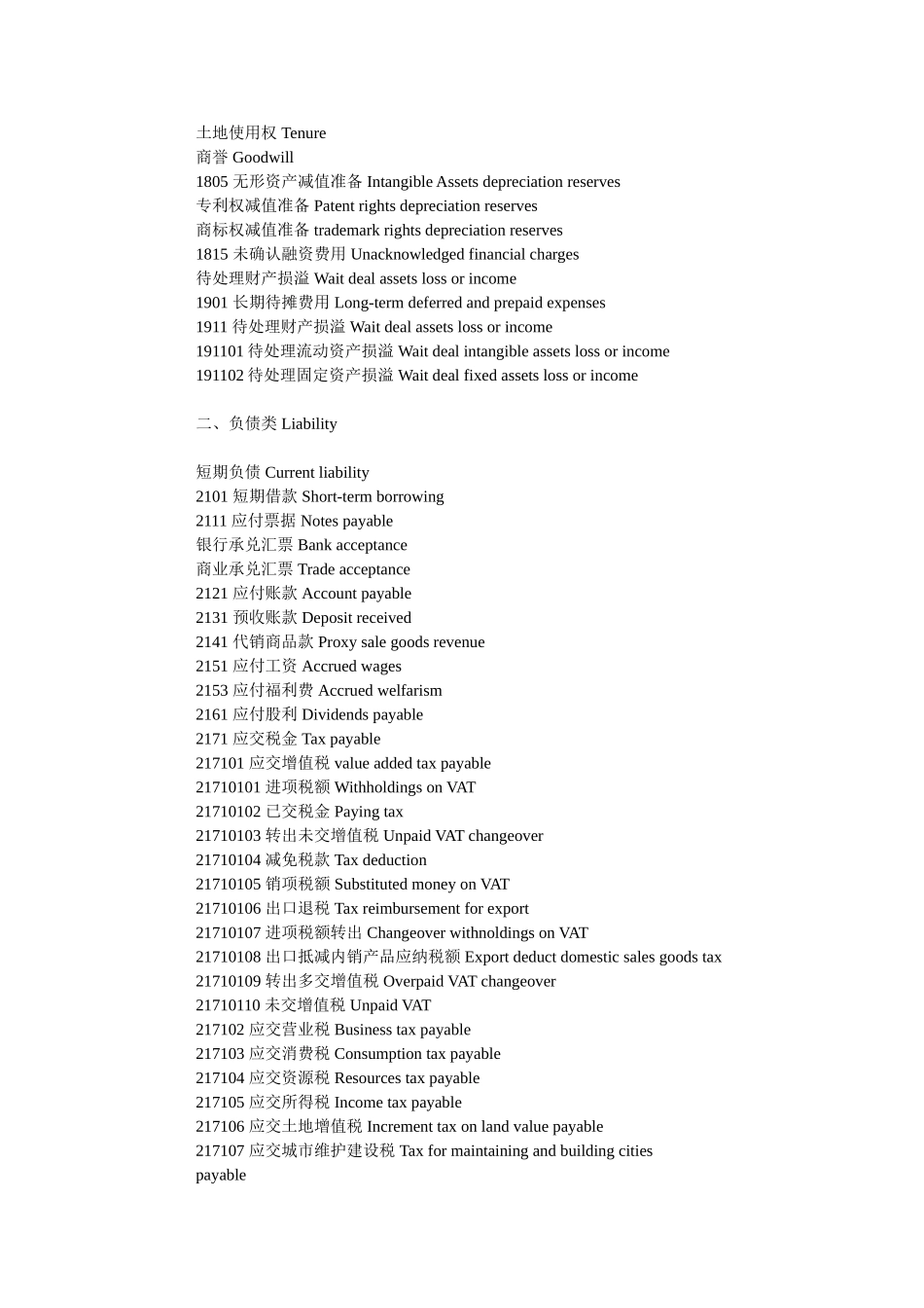 会计科目中英对照_第3页