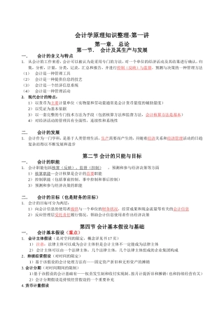 会计学原理知识点总结
