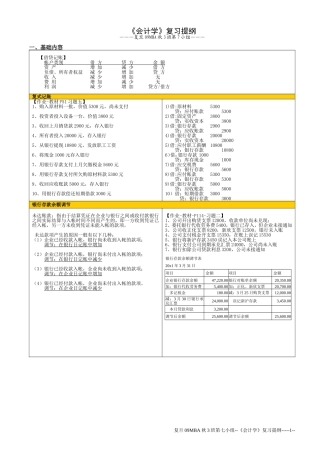会计学重点习题汇编--09秋3第七小组-20100103
