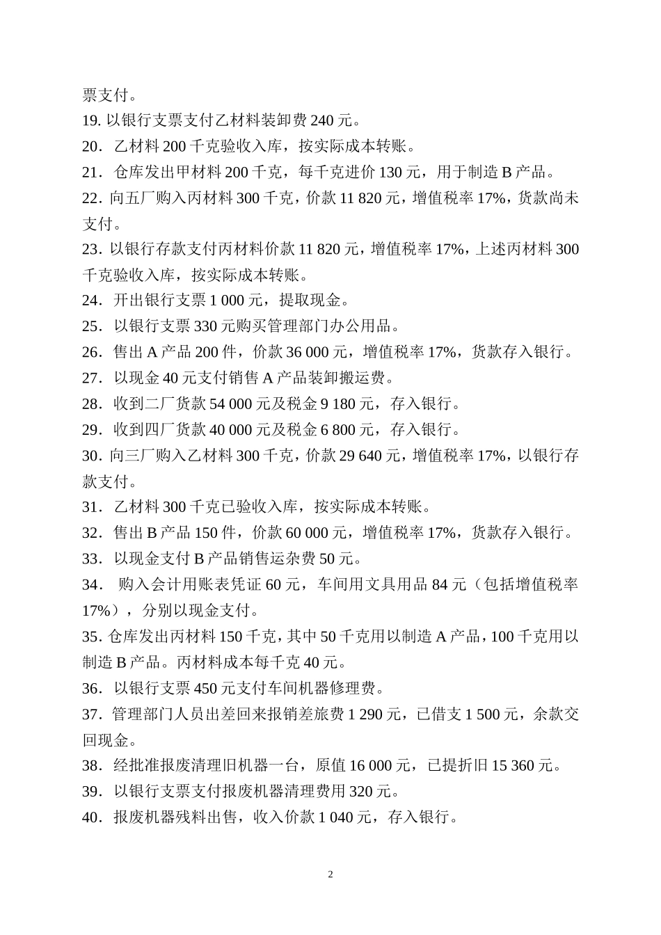 会计入门：会计分录的编制实例及T型账户、汇总表、利润表_第2页
