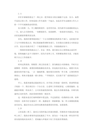 会计专业实习周志