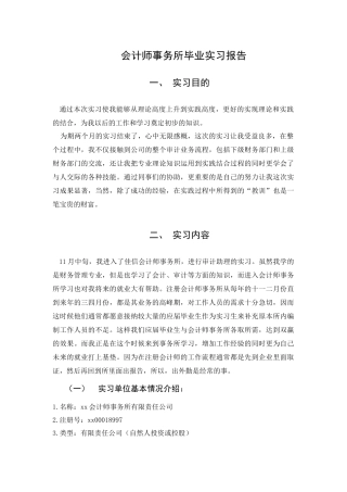 会计师事务所实习报告