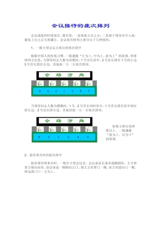 会议接待的座次排列