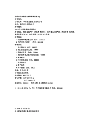 会计实务操作账套
