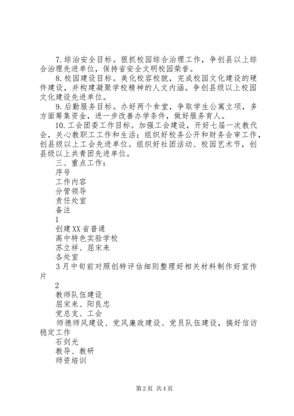 有关中学年度工作计划_第2页