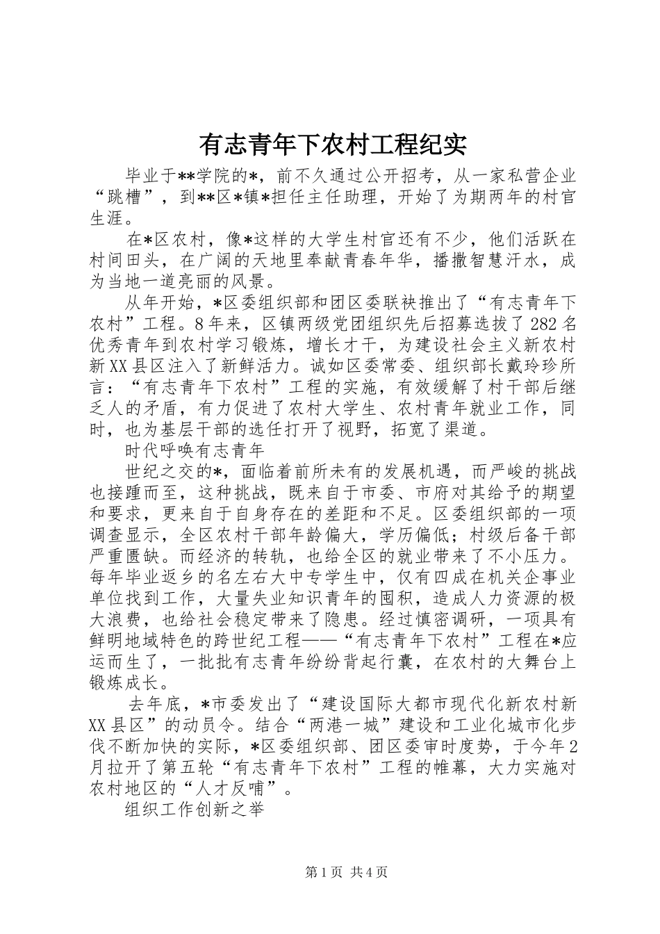 有志青年下农村工程纪实_第1页