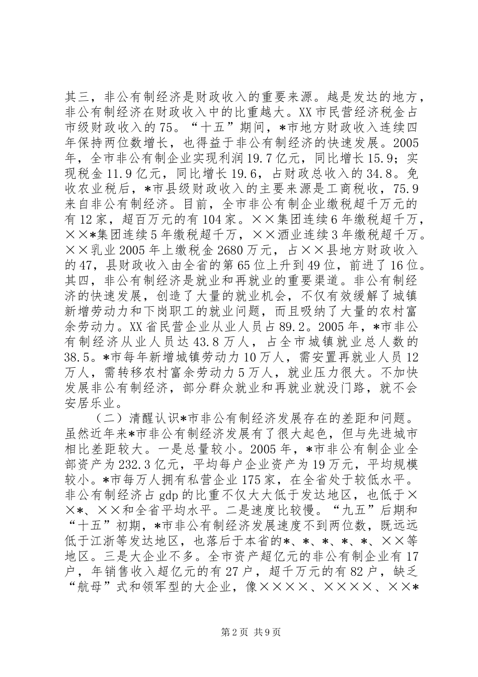 在发展非公有制经济工作会议上的意见致辞_第2页