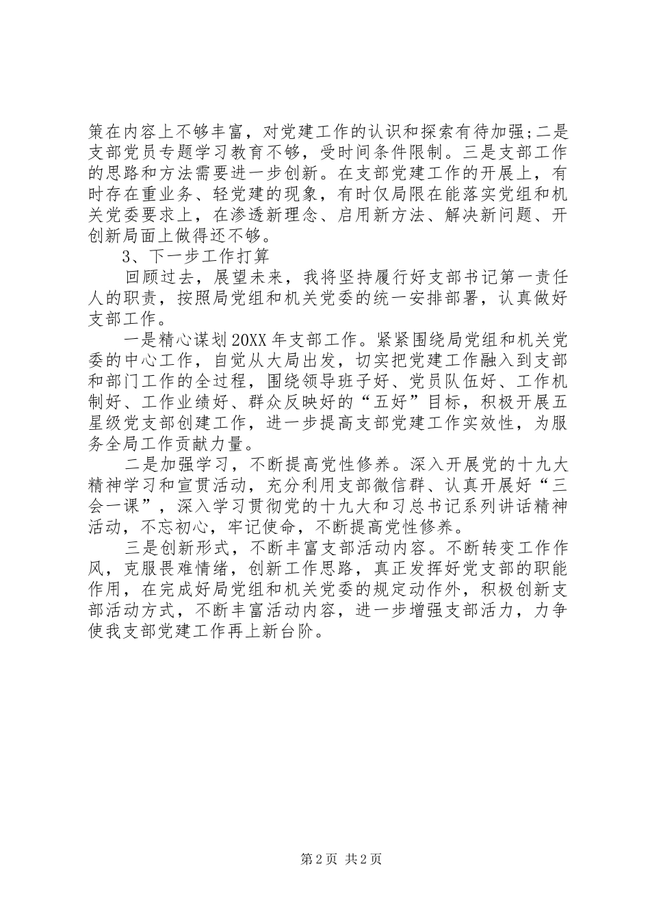 党支部书记抓党建工作述职报告_第2页