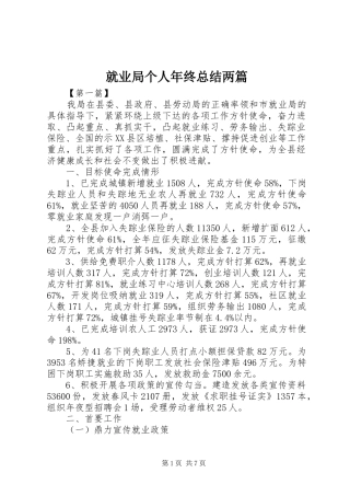 就业局个人年终总结两篇