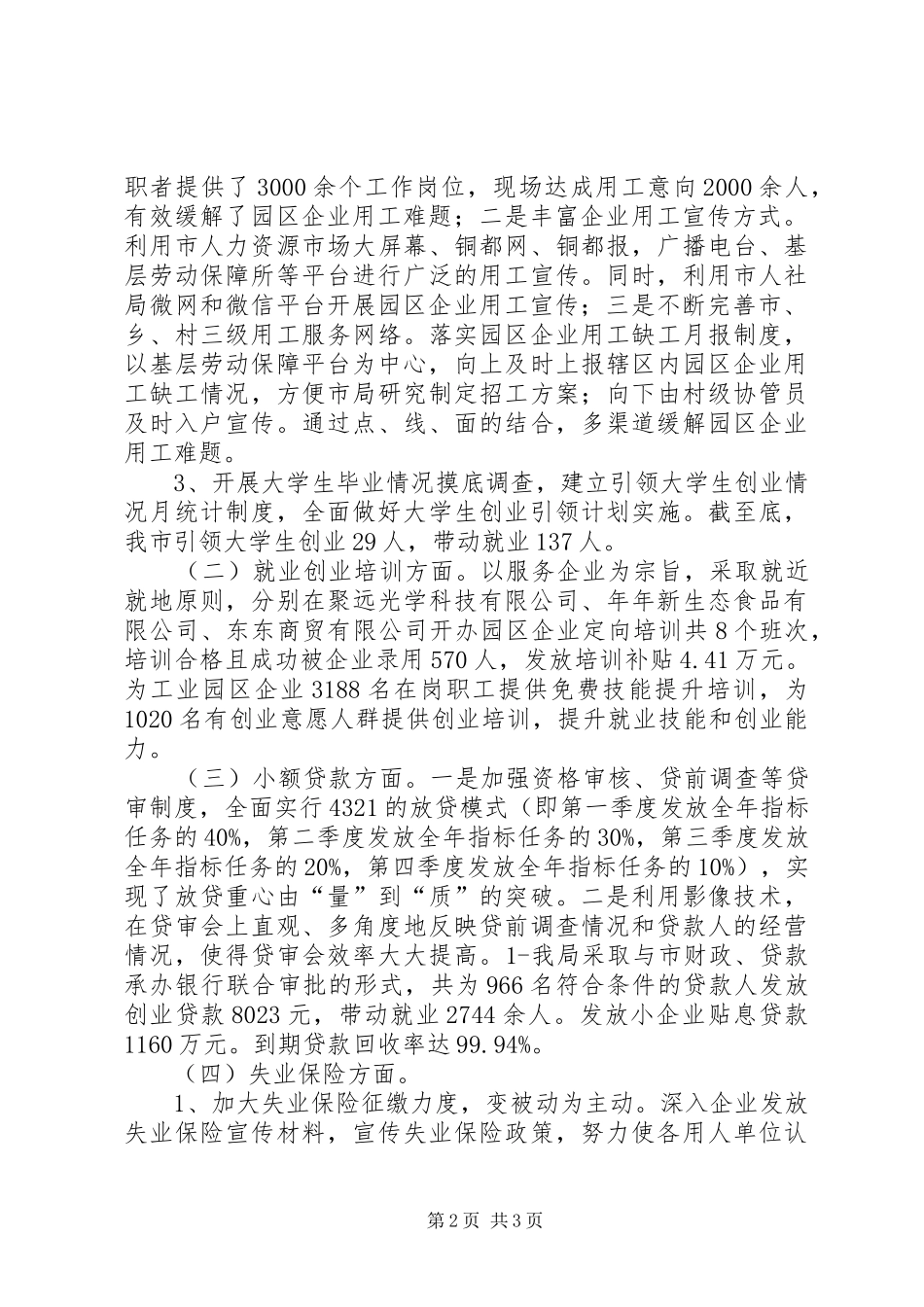 就业局年度工作总结及下步打算_第2页