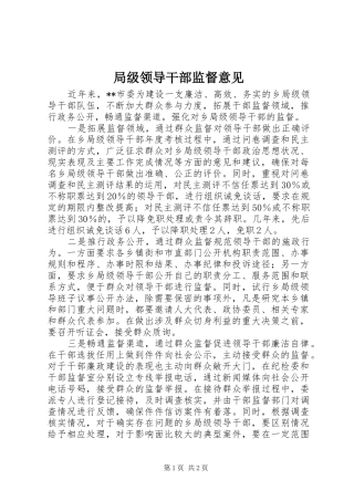 局级领导干部监督意见