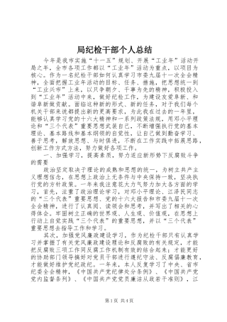 局纪检干部个人总结