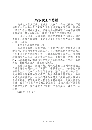 局双联工作总结