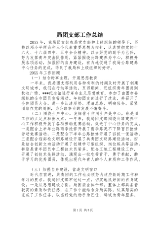 局团支部工作总结