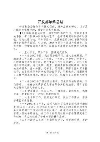 开发部年终总结