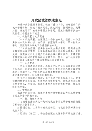 开发区城管执法意见