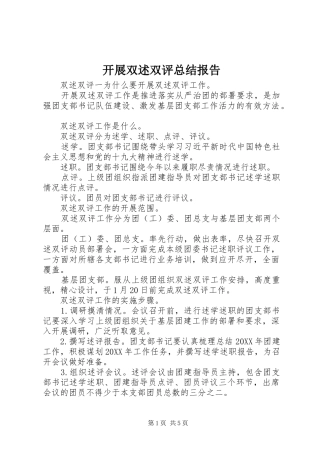 开展双述双评总结报告