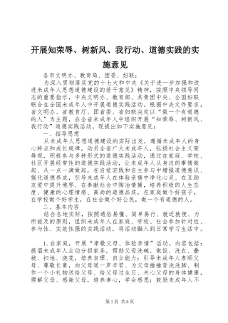 开展知荣辱树新风我行动道德实践的实施意见