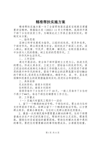 精准帮扶实施方案