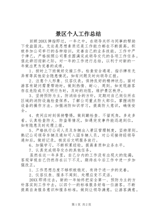 景区个人工作总结