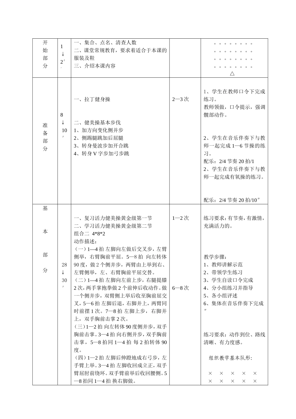 健美操课教案_第3页