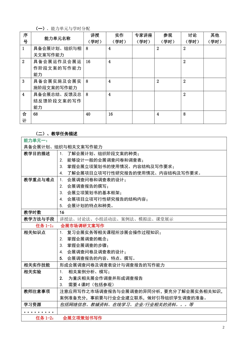 会展文案教学大纲_第2页