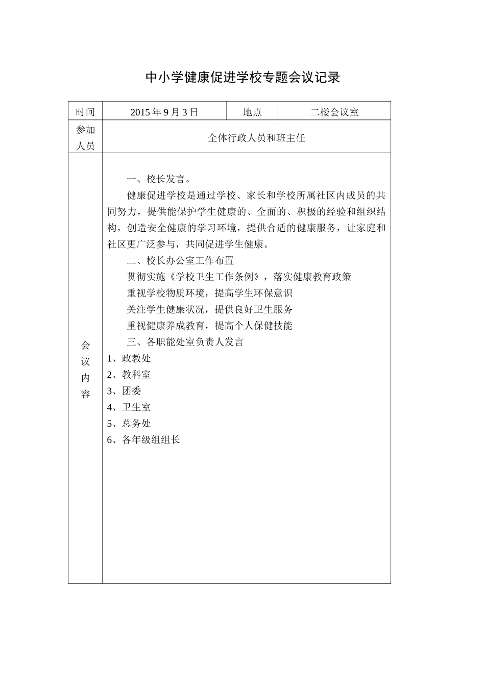 健康促进学校会议记录2015.9_第1页