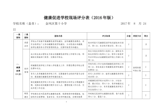 健康促进学校现场评分表(2016年版)1