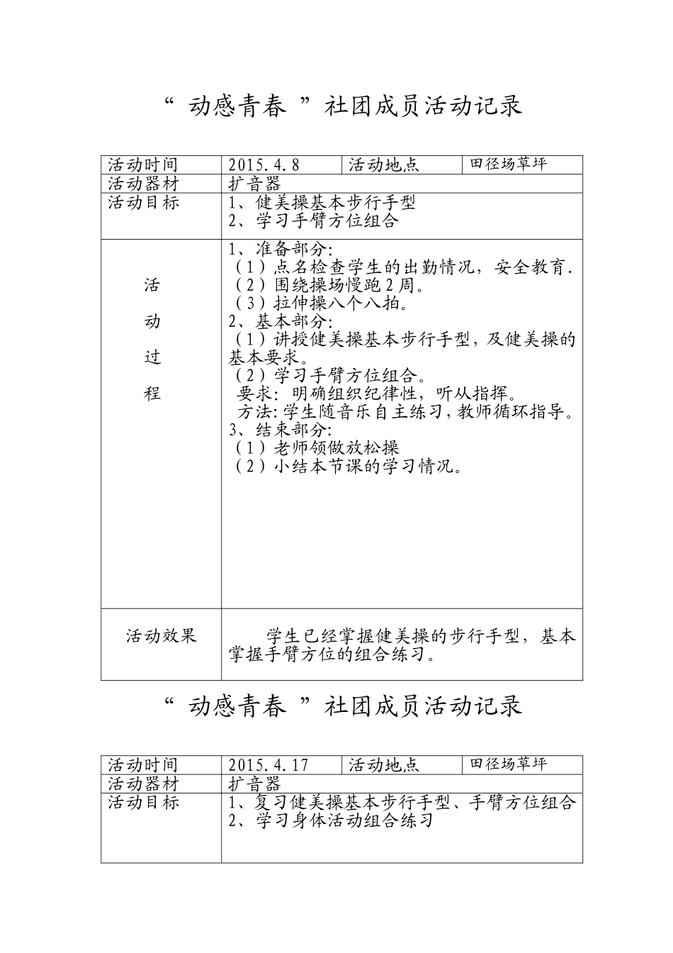 健身操社团活动记录(同名18180)_第1页