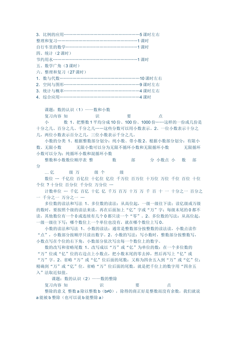 六年级数学教学计划(同名5474)_第3页