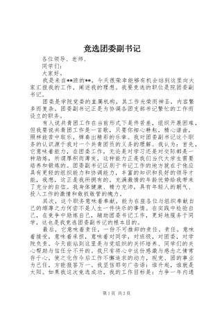 竞选团委副书记