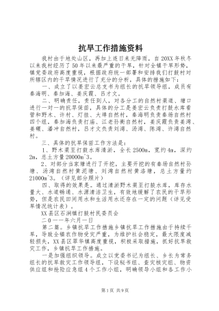 抗旱工作措施资料