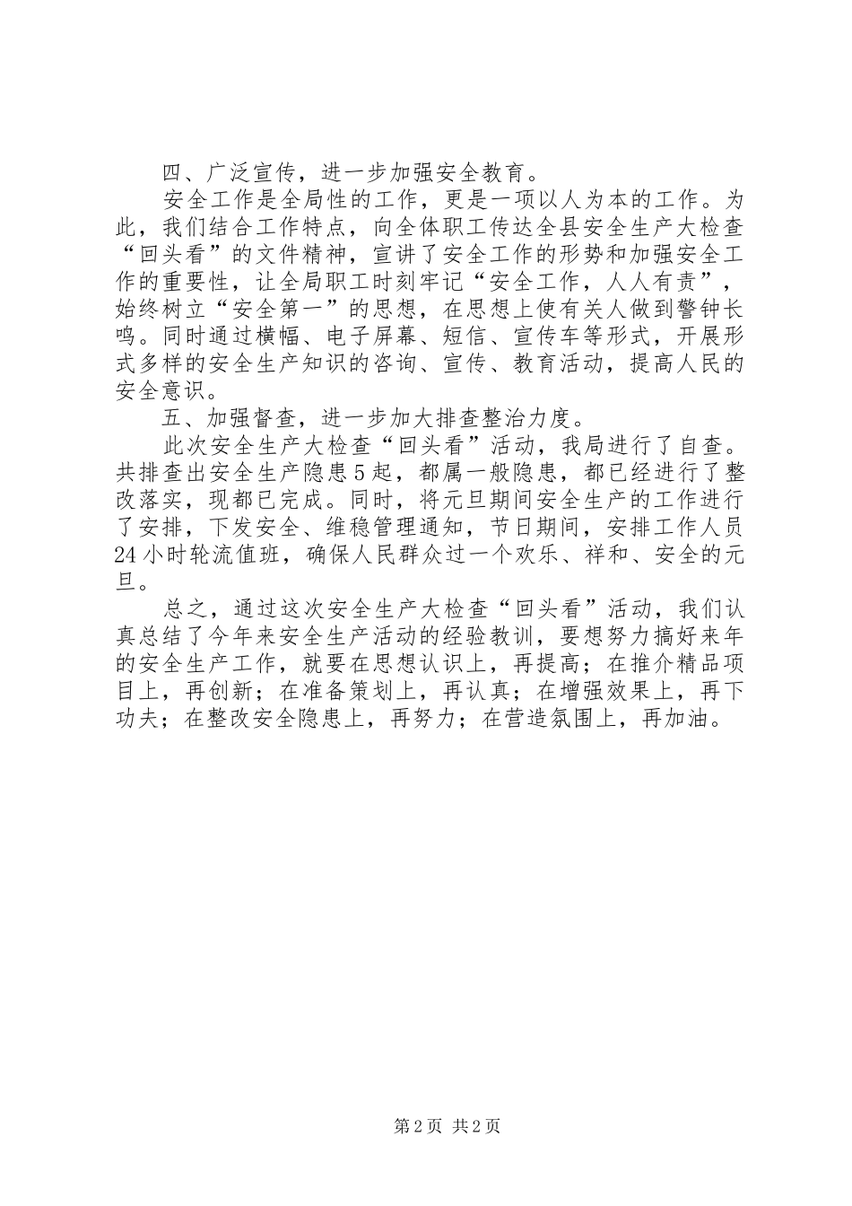 科技局安全生产大检查回头看工作总结_第2页