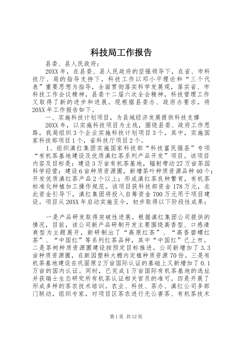 科技局工作报告_第1页