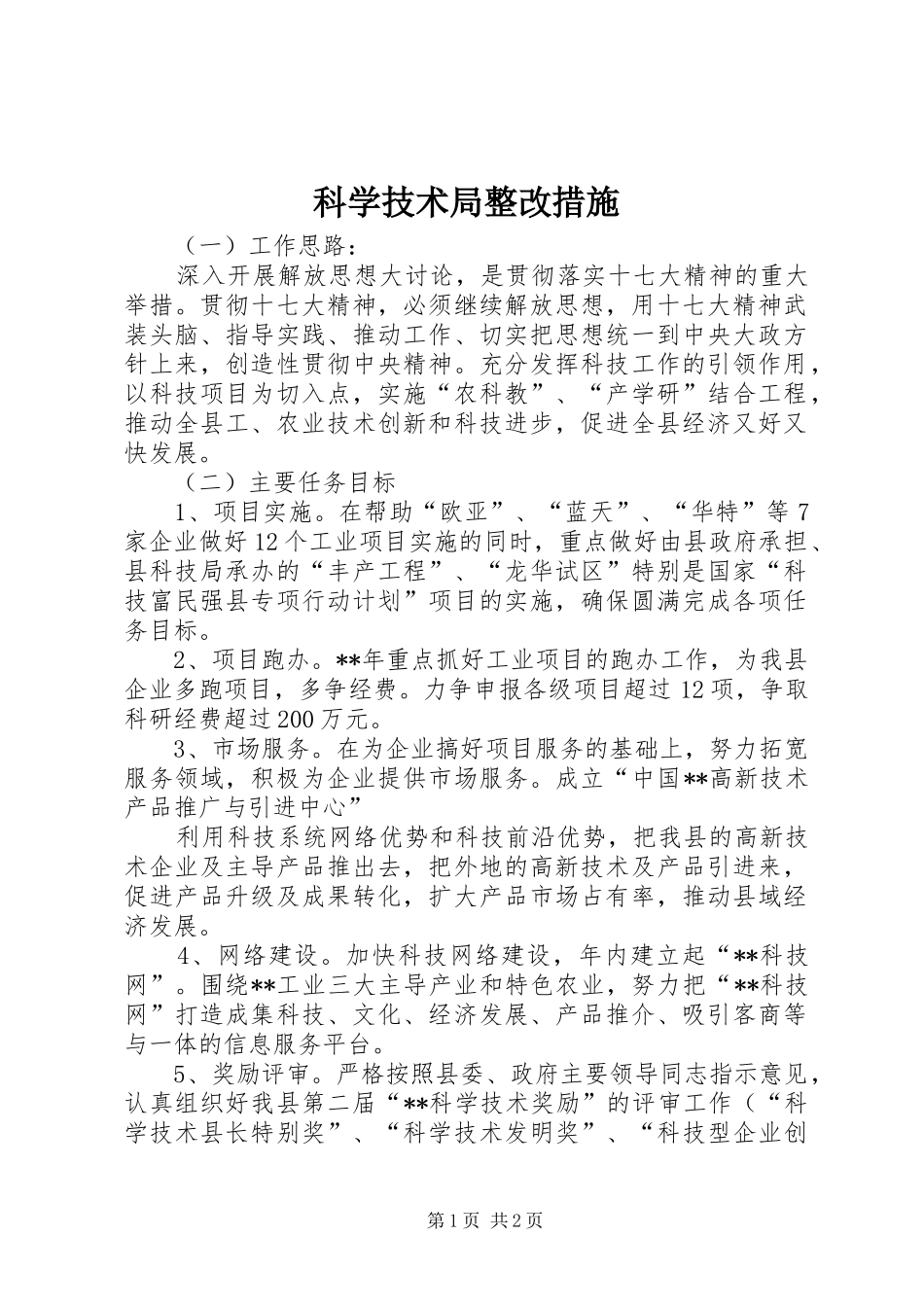 科学技术局整改措施_第1页