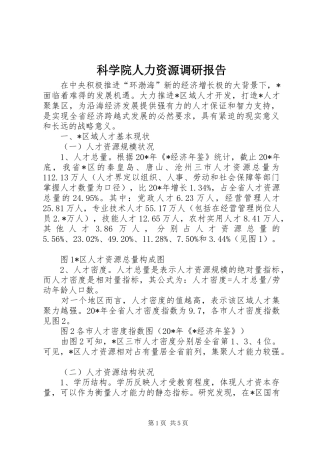 科学院人力资源调研报告