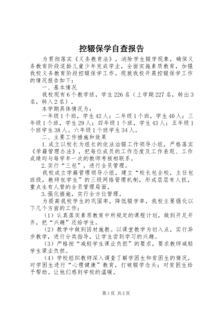 控辍保学自查报告