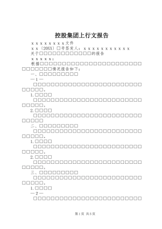 控股集团上行文报告