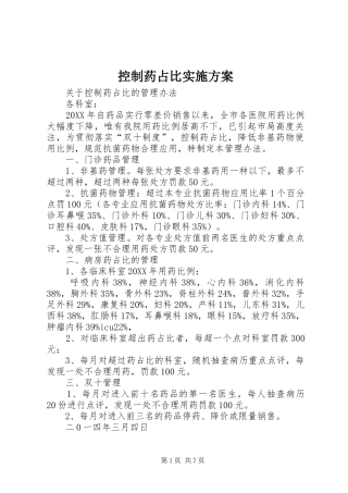 控制药占比实施方案