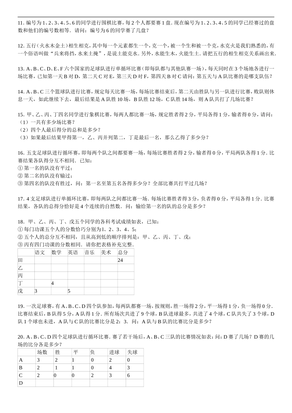 六年级数学思维训练：逻辑推理二_第2页