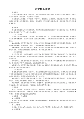 六大核心素养