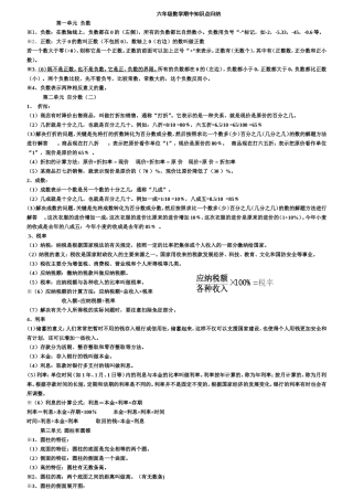 六年级数学下册期中知识点归纳(1)