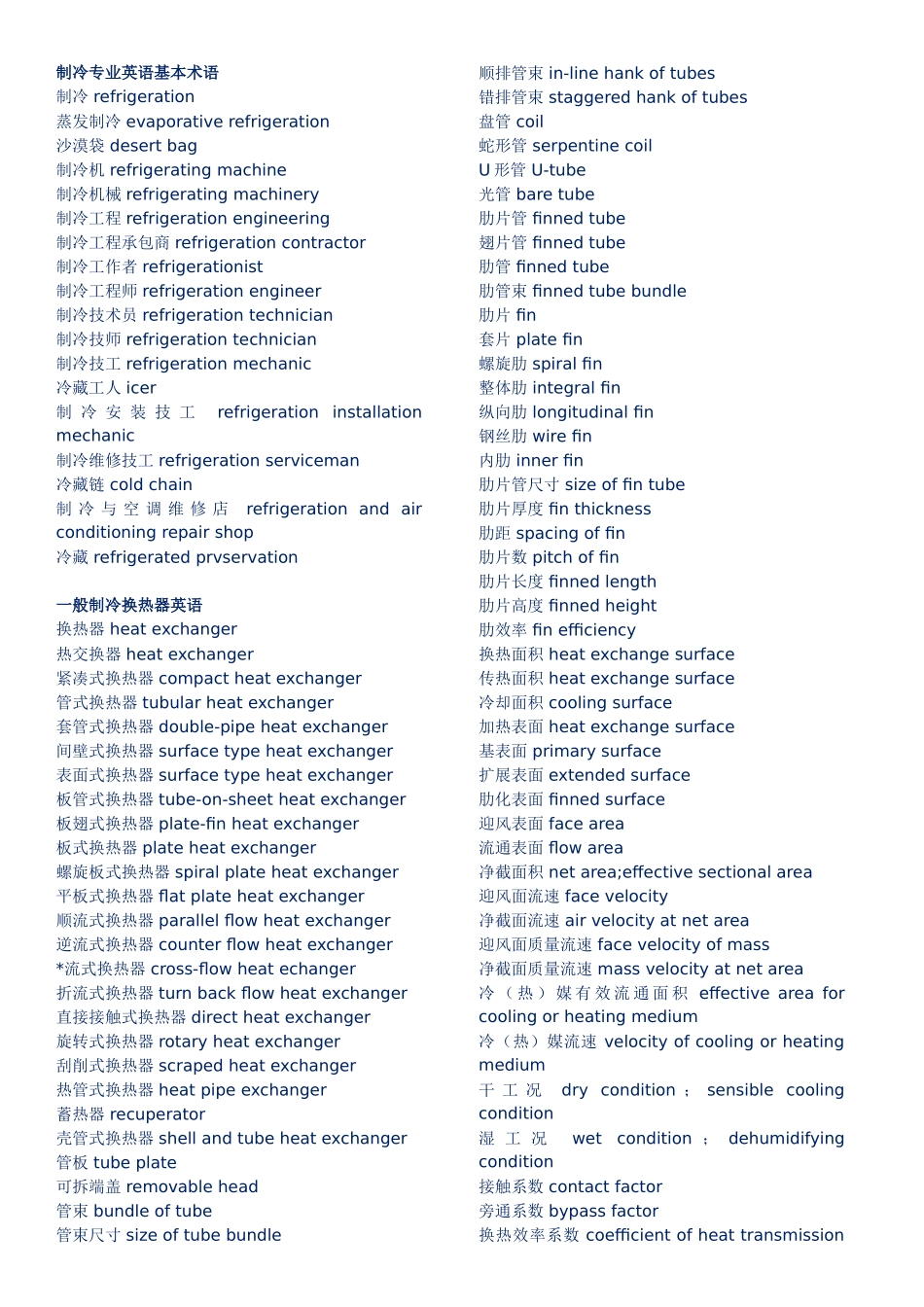 制冷专业英语大全_第1页