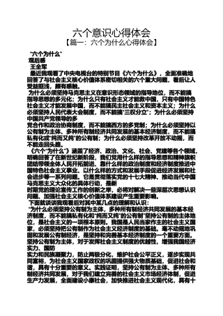 六个意识心得体会