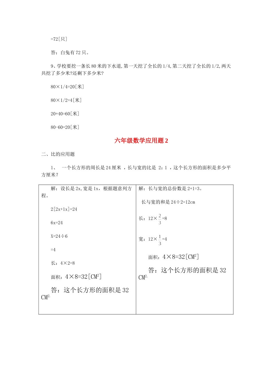 六年级数学应用题大全1(含答案)_第3页