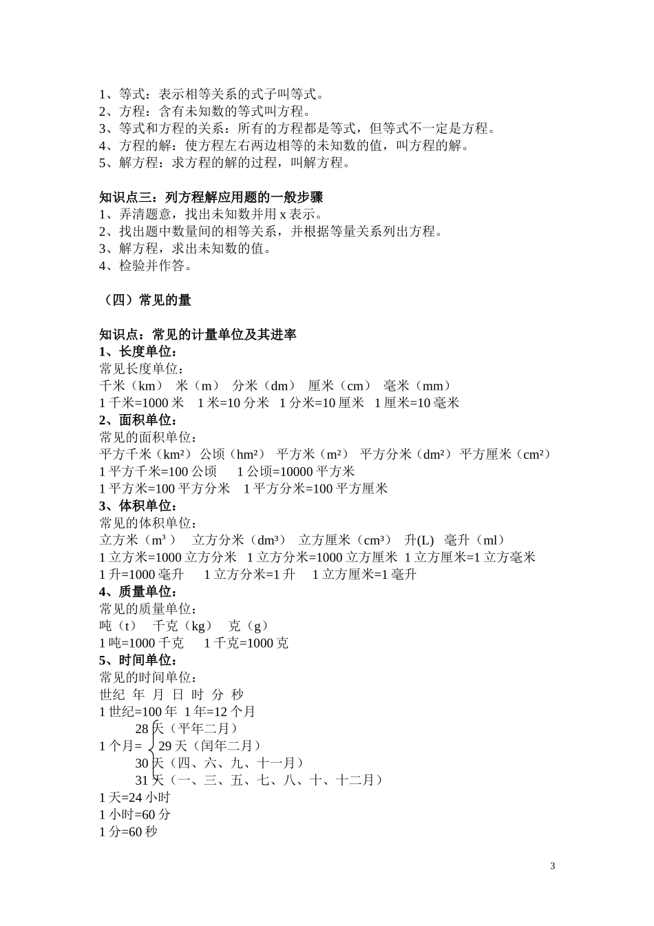 六年级数学总复习知识点梳理_第3页